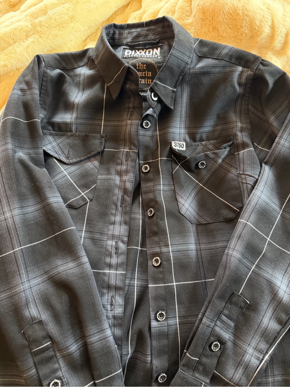 DIXXON Black Plaid Button-Down Shirt with White Windowpane